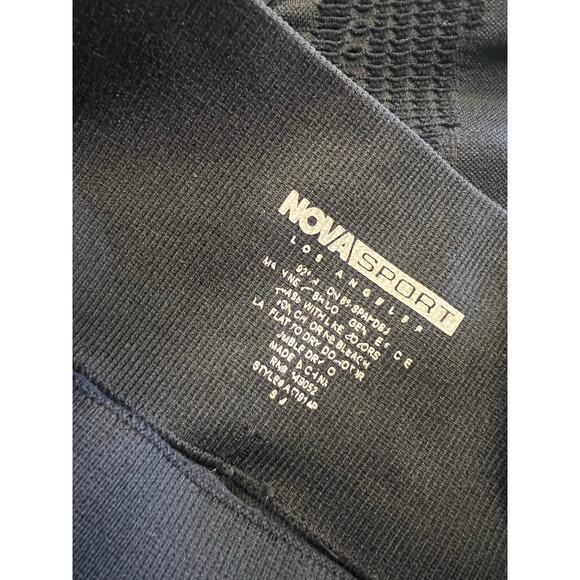 Nova Sport Black Fitted Leggings Long Sleeve Top Athletic Workout Set S/M - Picture 7 of 7